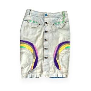 Oilily Embroidered Denim Skirt Tornado Girls 12Y